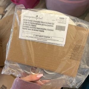 NIB Pampered Chef Quick Cooker Stackable Steaming Rack Set